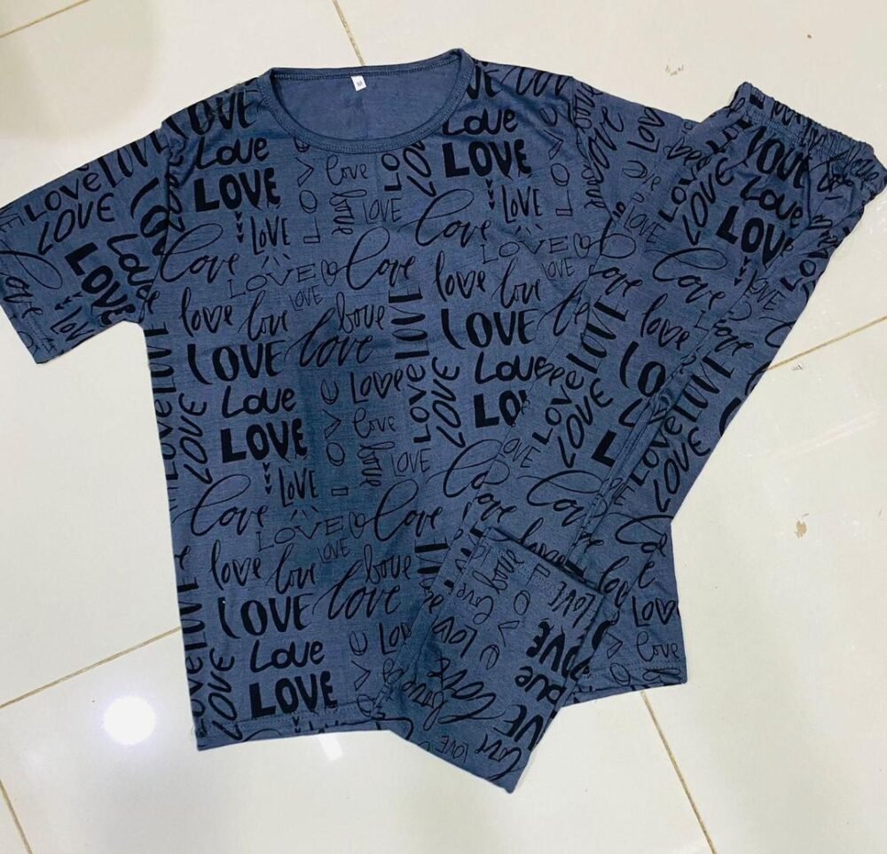 Stylish Printed Cotton Jersey Night Suit - 2 Pcs Set for Ultimate Comfort - Image 3