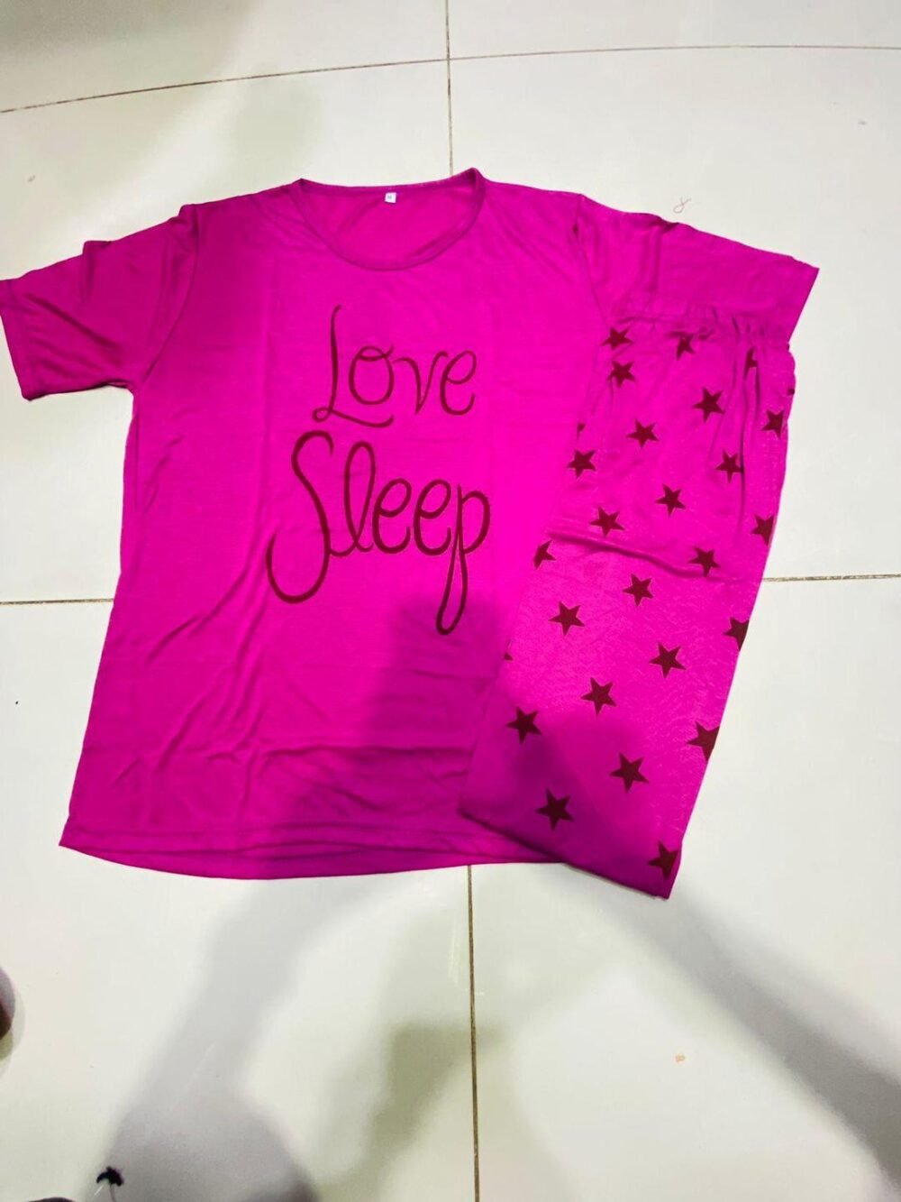 2 Pcs Women's Stitched Printed Night Suit - Image 3