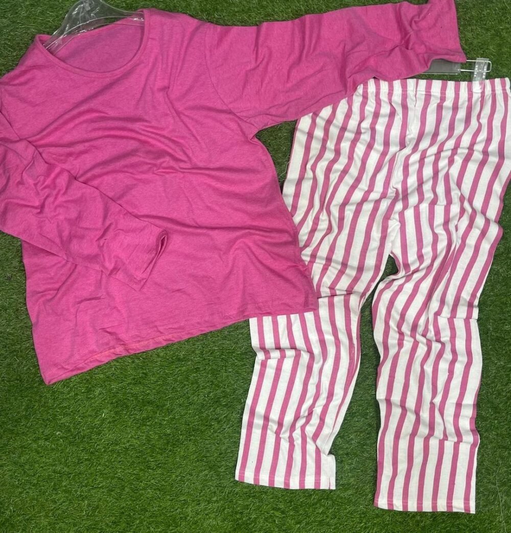 2 Pcs Women's Stitched Printed Night Suit - Image 3