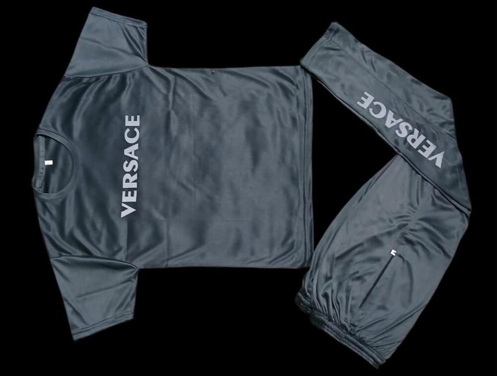 Men's Printed Micro Interlock Track Suit - 2 Pcs Set in Grey - Image 4