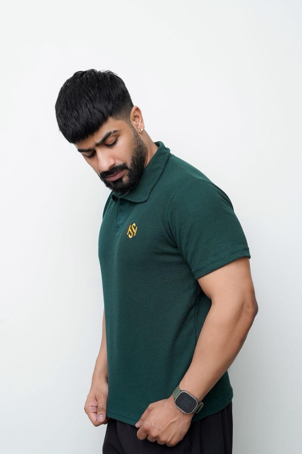Men's Cotton Polo Shirt - Plain Design, 1 Pc, Available in M, L, XL, Green Color - Image 2