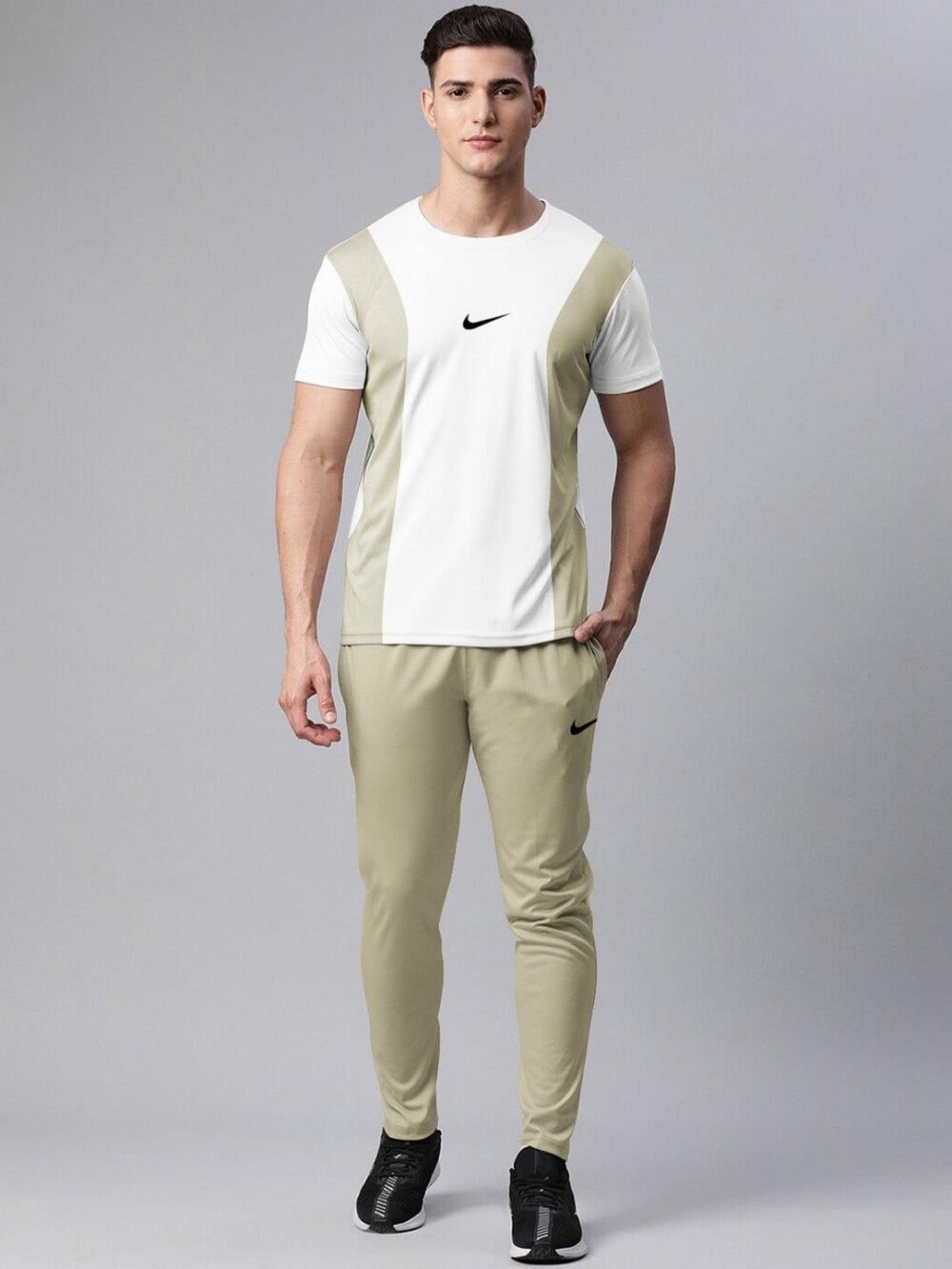 Men's Beige Dri Fit Track Suit - 2 Pcs for Ultimate Comfort
