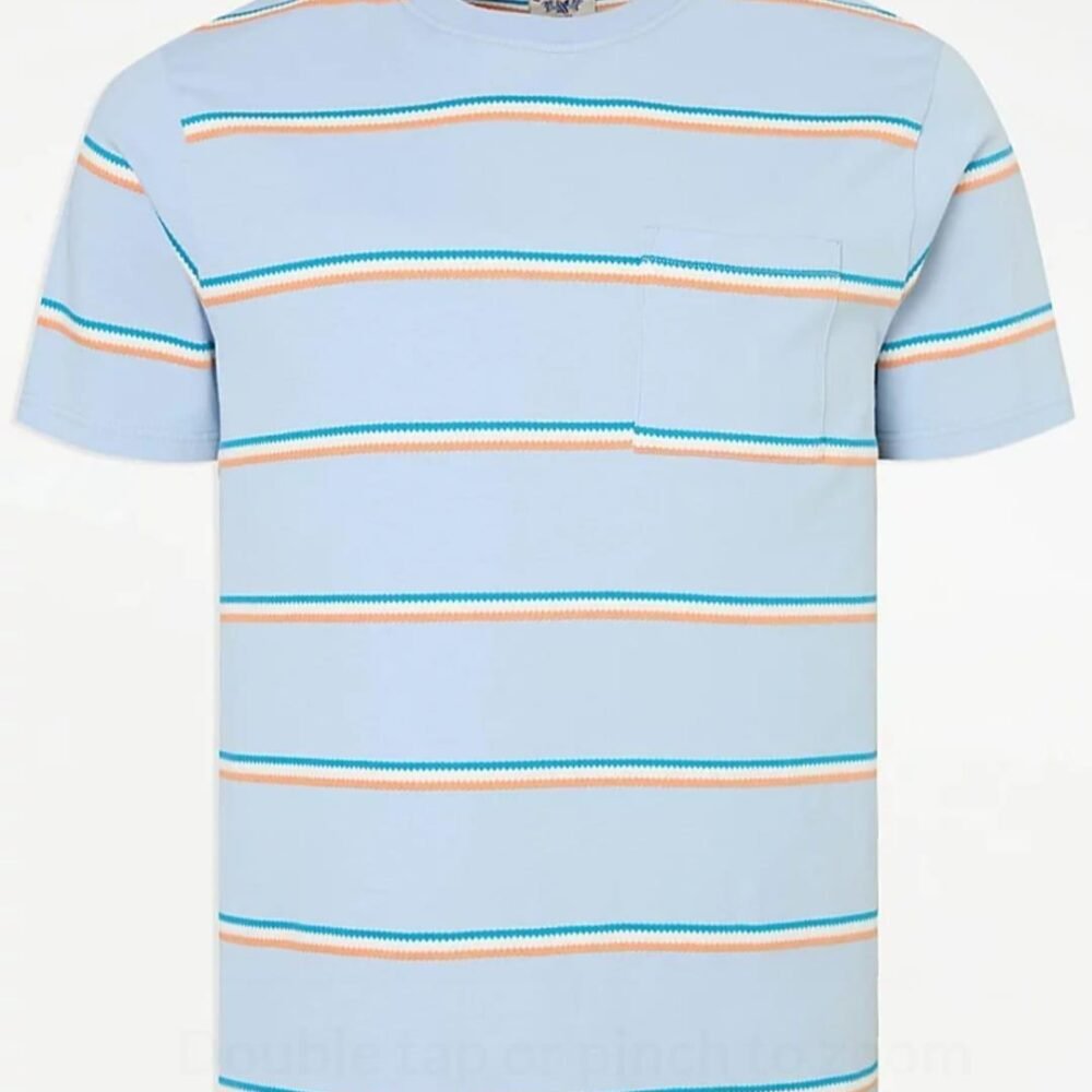 Men's Cotton Striped Round Neck T-Shirt - 1 Pc