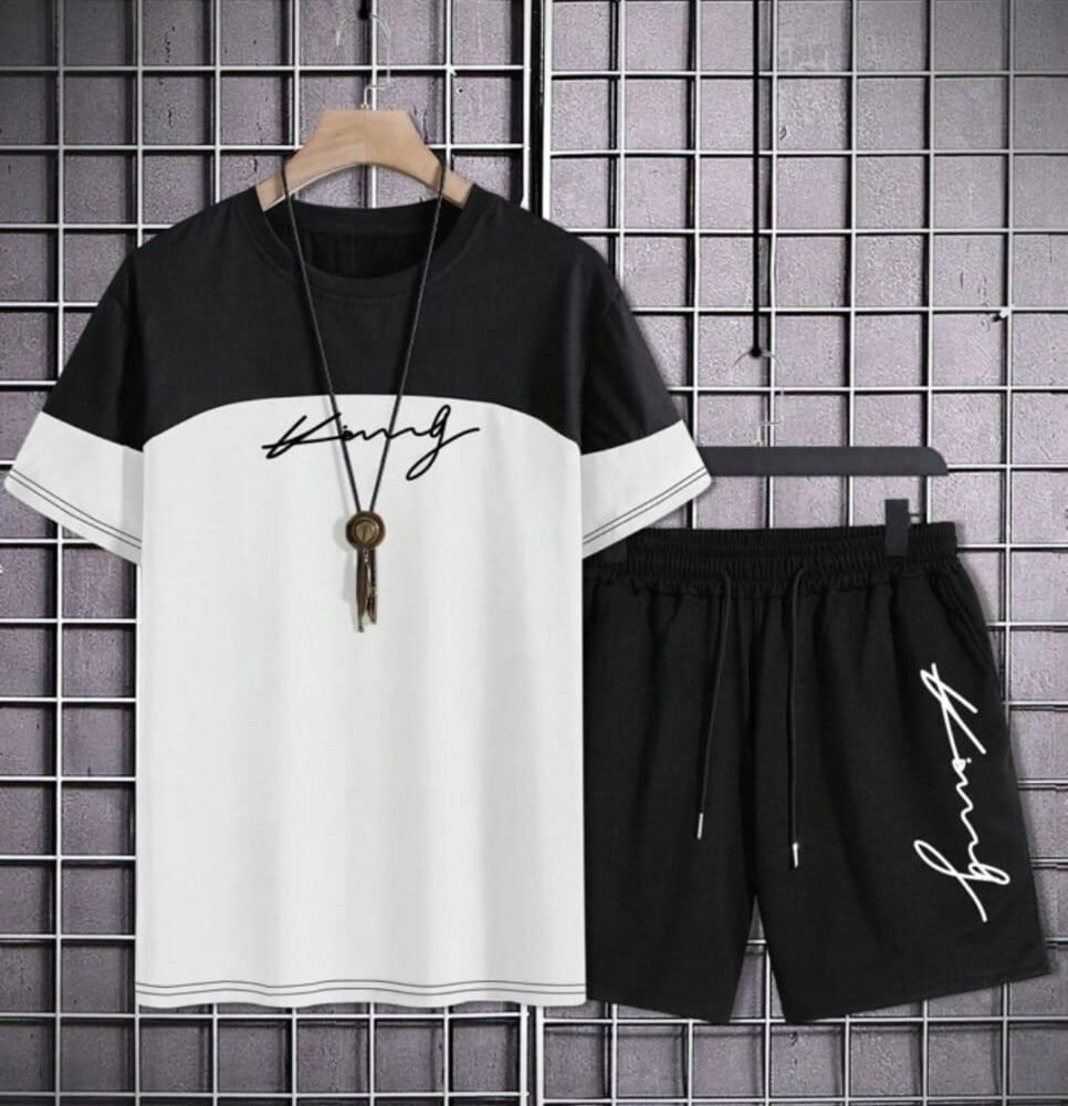 Men's Polyester Printed T-Shirt & Shorts Tracksuit